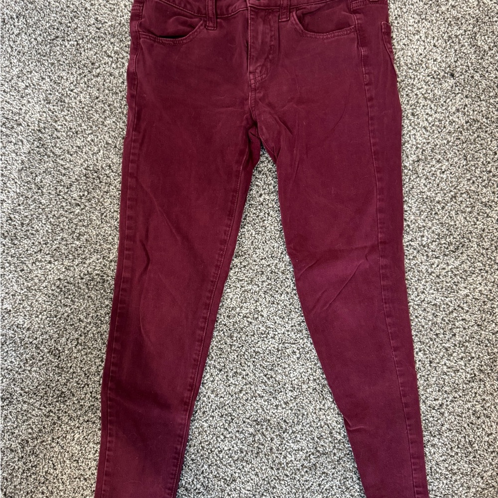 American Eagle Outfitters Women's Dark Red Skinny Jeans